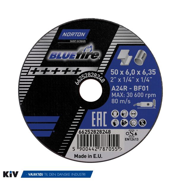 Norton Mini Skrubskive 50x6,0x6,35 Blue Fire