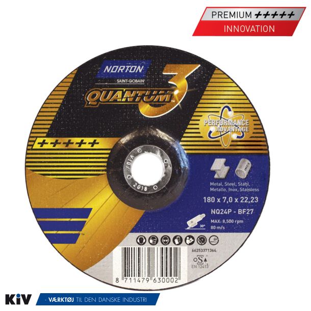 Norton Skrubskive 230x7,0x22,2 Quantum 3 Comfort NQ24P Keramisk