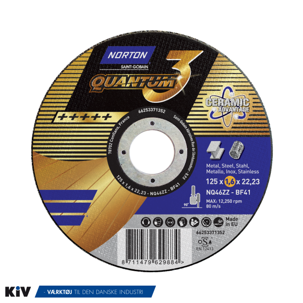 Norton Skreskive 125x1,6x22,2 CERAMIC Quantum 3 NQ46ZZ Plan Tilbud