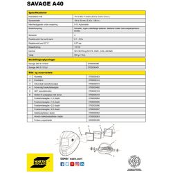 Esab Svejsehjelm SAVAGE A40 Rep Bat 9-13 sort m/slibefunktion Tilbud