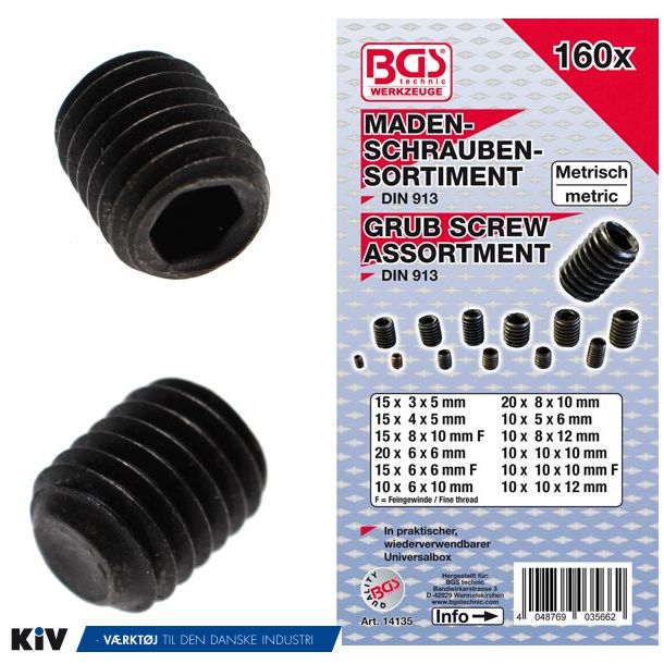 SB pinolskrue M8x8 sort DIN913 913msf0808 (til holder For Kernebor)
