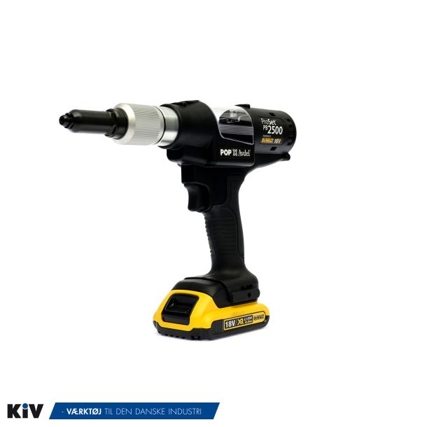 POP nittepistol AKKU 2,4-4,8mm nitter Med lader &amp; 1 stk. 18V Batteri
