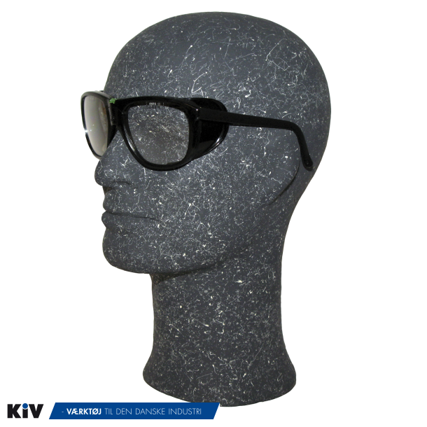 Serva slibebrille Klar med sort nylon stel &amp; sideskjold (Boll)