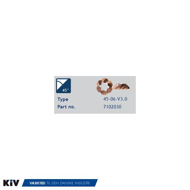 Bevel Mite frsehoved 45 grader max. 6 mm inkl. leje