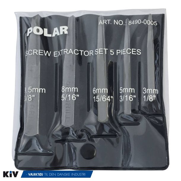 Polar Skrue- og gevindudtr�kkers�t 5 dele