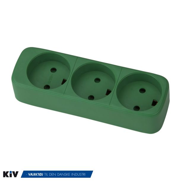 stikdse 3stik 230V Med jord grn/slagfast