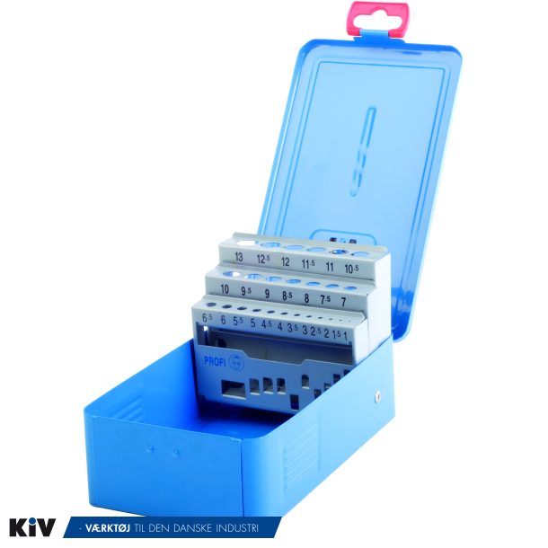 Borkassette 1,0-13,0x0,5mm i metal uden Bor