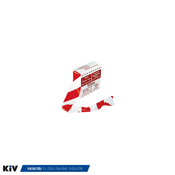 Afm�rkningsb�nd 80mm x 500 meter r�d/hvid