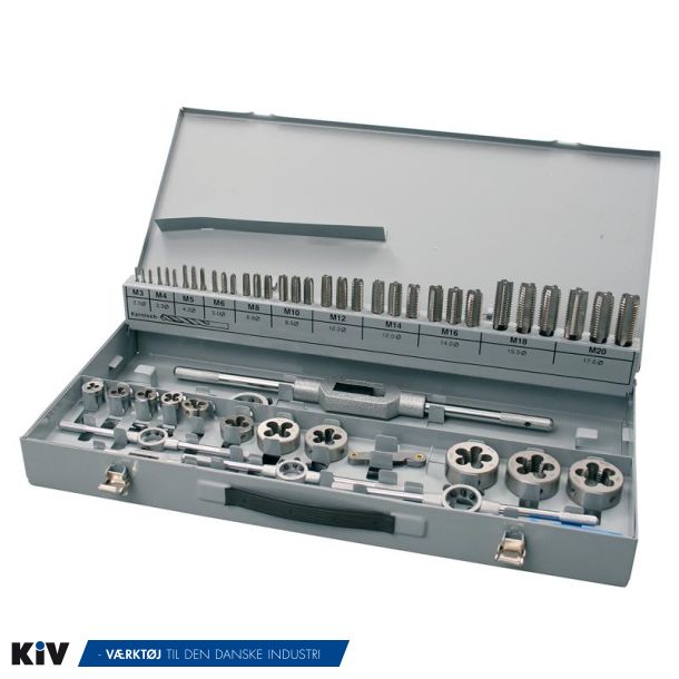 Tap- og bakkest M3-M20 HSS Metrisk (54 dele)