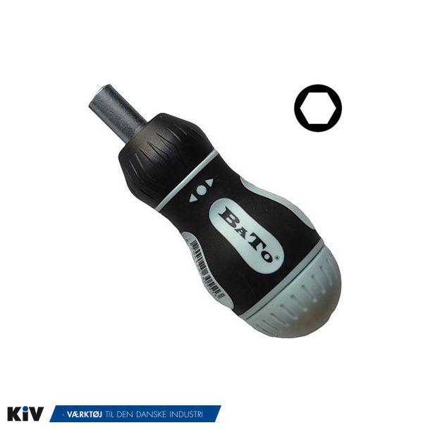 BATO 1/4" Bitsskruetrkker med skralde Stubby m/bits i lg 