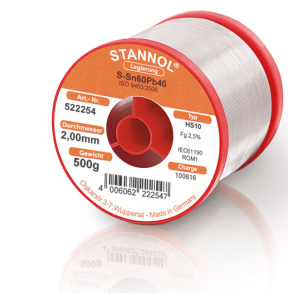 Weller loddetin m.fluss 2,0mm 40/60% 500gr 