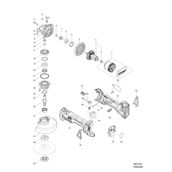 Makita akku vinkelsliber DGA506Z 18V 125mm u/lader &amp; Batterier 